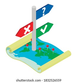 Strategy choice icon. Isometric illustration of strategy choice vector icon for web