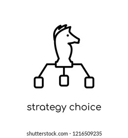 strategy choice icon. Trendy modern flat linear vector strategy choice icon on white background from thin line Strategy 50 collection, outline vector illustration