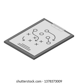 Strategy clipboard icon. Isometric of strategy clipboard vector icon for web design isolated on white background