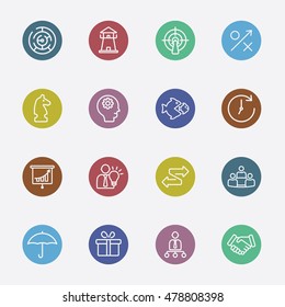 Strategy color circles line icon