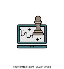 , icono coloreado en la línea del equipo. Los signos y símbolos se pueden utilizar para web, logotipo, aplicación móvil, interfaz de usuario, UX