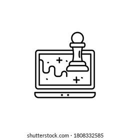 strategy, computer line icon. Signs and symbols can be used for web, logo, mobile app, UI, UX