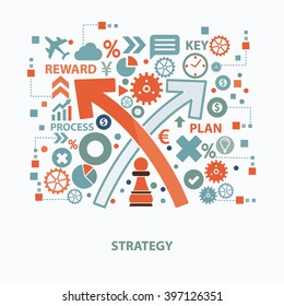 Strategy concept design on clean background,vector