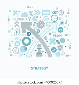 
Strategy concept design on clean background,vector