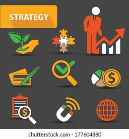 Strategy concept icons,vector