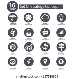 Strategy Concept icons,vector,gray version