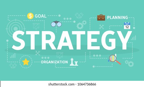 Strategy concept illustration. Idea of planning and solution.