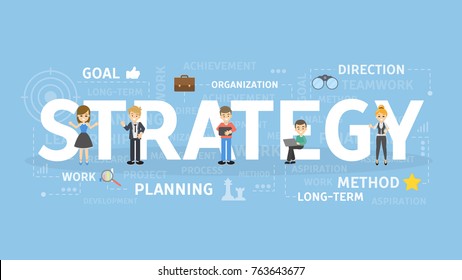 Strategy concept illustration. Idea of planning, direction and goal.