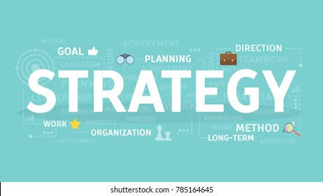 Strategy concept illustration. Idea of planning, direction and goal.