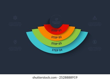 Strategy concept for infographic with 6 steps, options, parts or processes. Template for web on a black background.