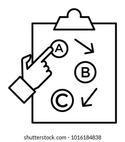 
Strategy concept, Line icon planning
