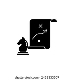 icono de línea de concepto de estrategia. Ilustración de elemento simple. diseño de símbolo de esquema de concepto de estrategia.