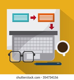 strategy concept  with office icons design, vector illustration 10 eps graphic.