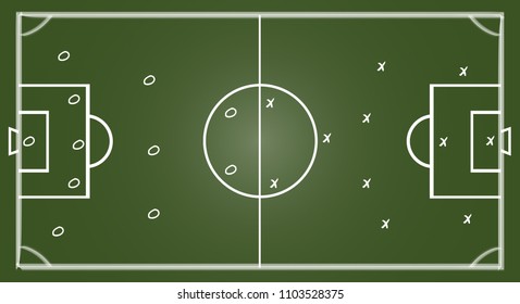 Strategy concept Soccer cup formation and tactic strategy sign illustration. Vector for international tournament 