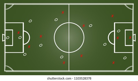 Strategy concept Soccer cup formation and tactic strategy sign illustration. Vector for international tournament 