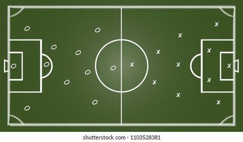 Strategy concept Soccer cup formation and tactic strategy sign illustration. Vector for international tournament 