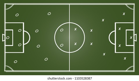 Strategy concept Soccer cup formation and tactic strategy sign illustration. Vector for international tournament 