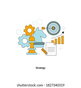 Strategy concept. Vector template for website, mobile website, landing page, ui.