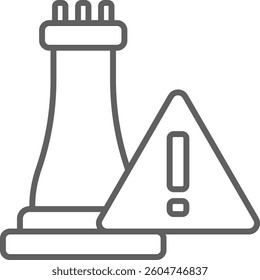 Strategy Crisis management icon with black outline style. concept. Vector illustration