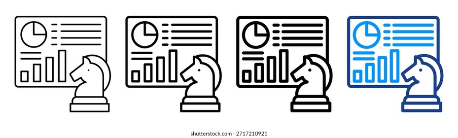 Conjunto de Colección de contorno diferente de icono de tablero de estrategia