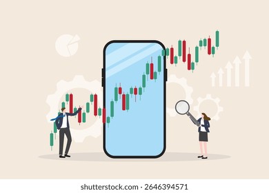 Strategy or Data analysis planning for high return investment concept. Saving money for retirement, Financial and money management, risk management for growth earning flat vector illustration.