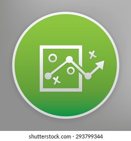 Strategy design icon on green button,clean vector