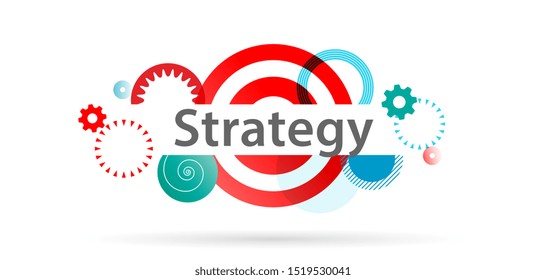 Strategy design isolated on white background