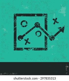 Strategy design on green background,grunge vector