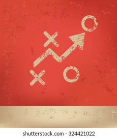 Strategy design on red background, grunge vector