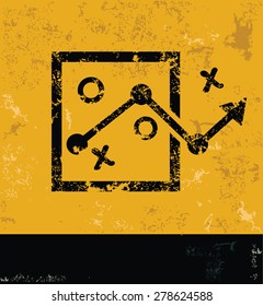 Strategy design on yellow background,grunge concept,grunge vector