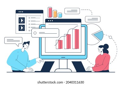 Concepto de elemento de diseño de ilustración abstracta de desarrollo de estrategia