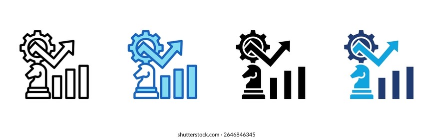 ícone Desenvolvimento de estratégia Ilustração de vetor de vários estilos