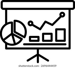 Diagrama de estrategia, presentación Vector lineal del icono para la ilustración con aislado. conveniente para el diseño, icono, logotipo, App