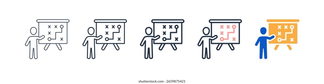 Strategy different style icons set vector illustration.