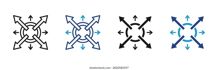 Strategy Direction Web icon with multiple style collection