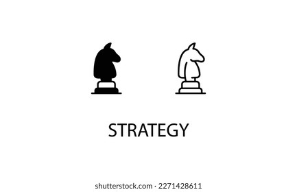 Strategy double icon design stoke illustration