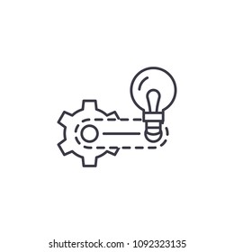 Strategy elaboration linear icon concept. Strategy elaboration line vector sign, symbol, illustration.