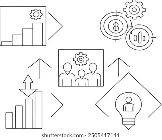 strategy evolution icon vector silhouette