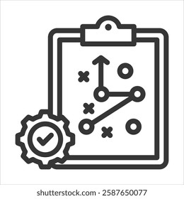 Strategy Execution Outline Icon Vector Illustration