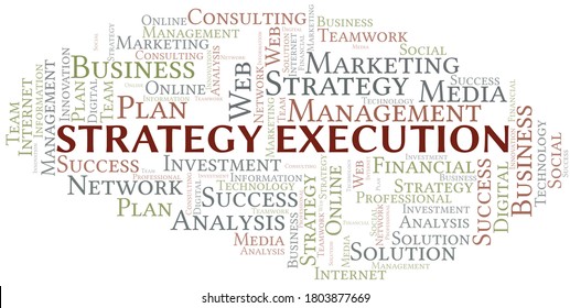 Strategy Execution word cloud create with text only.