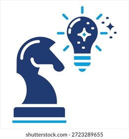 Estilo de icono azul plano de estrategia