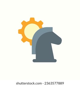 strategy flat icon, isolated icon in light background, perfect for website, blog, logo, graphic design, social media, UI, mobile app