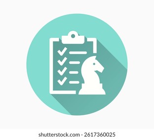 Strategy flat icon. Simple illustration with long shadow for graphic and web design.