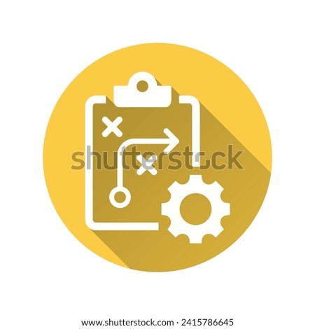 Strategy flat icon. Simple illustration with long shadow for graphic and web design.