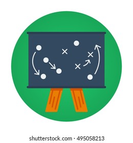 Strategy flat vector icon that shows concept such as strategic management, tactics, football, teamwork, for personal or commercial use