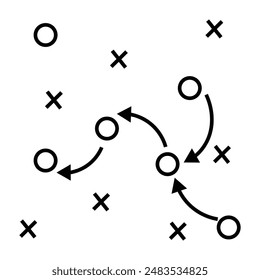 Strategy, football icon. Simple line, outline vector elements of soccer for UI and UX, website or mobile application on white background.