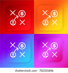 Strategy four color gradient app icon set