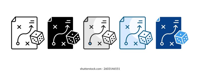 Strategy Gamble Icon Set Multiple Style Collection