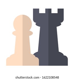 Strategy game flat color vector icon
