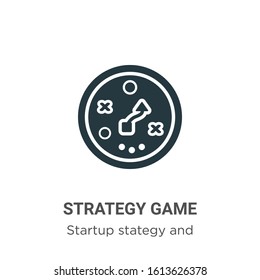 Strategy game glyph icon vector on white background. Flat vector strategy game icon symbol sign from modern startup stategy and success collection for mobile concept and web apps design.